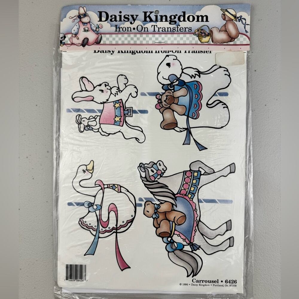Daisy Kingdom ‘Carrousel’ Iron-On Transfers Vintage 90’s Art Girlhood Core NWT